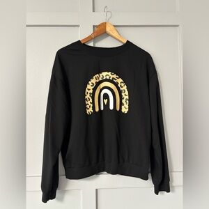 Black Leopard Print Sweatshirt